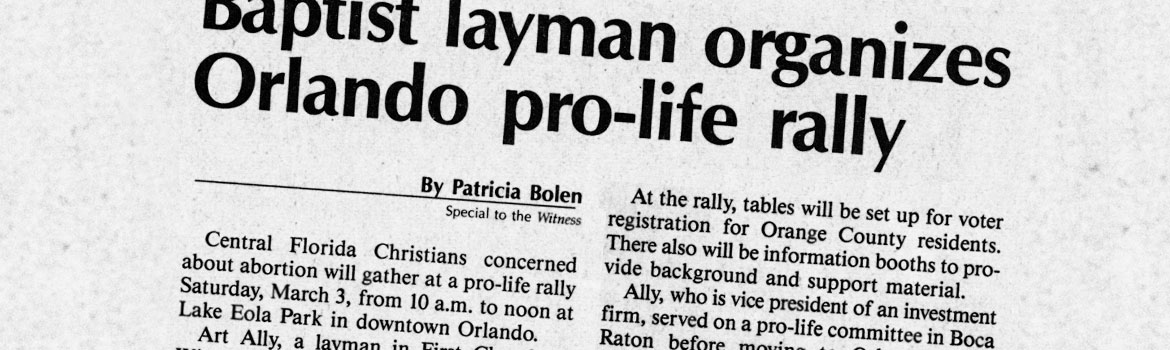 Baptist Layman Organizes Orlando pro-life rally